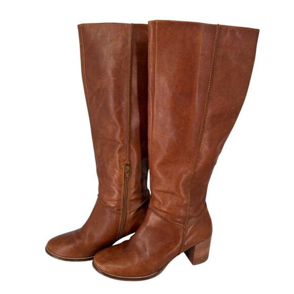 Seychelles Tall Block Heel Boots Western Boho Cognac Southwestern Size 8 - Picture 2 of 16